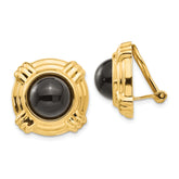 14k Omega Clip Onyx Non-pierced Earrings